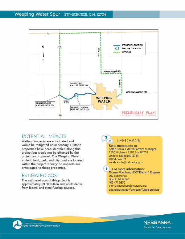 weeping water spur fact sheet 2