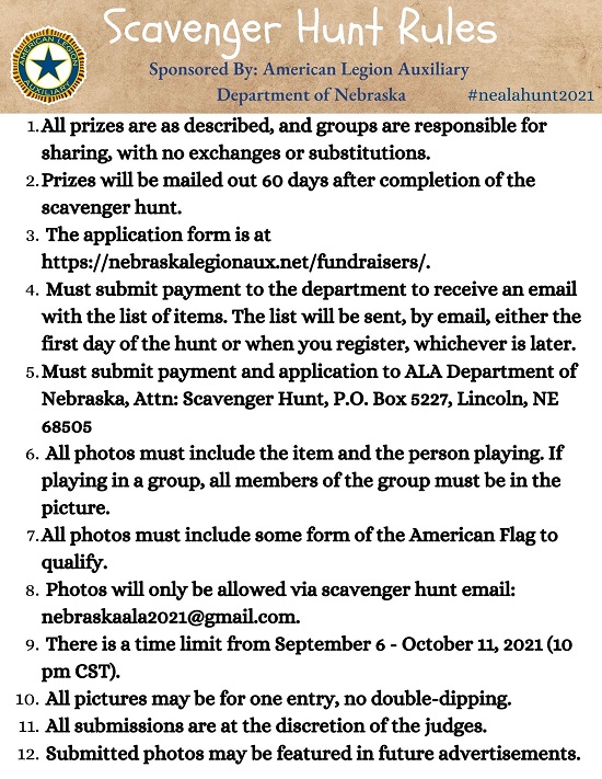 ALA Dept NE Scavenger Hunt Flyer back