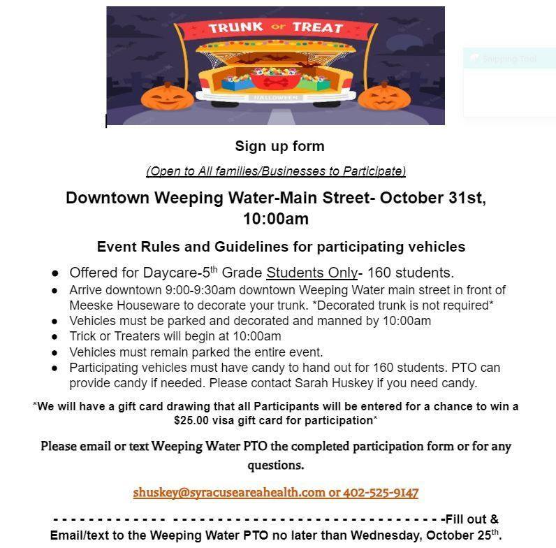 WW PTO trunk or treat