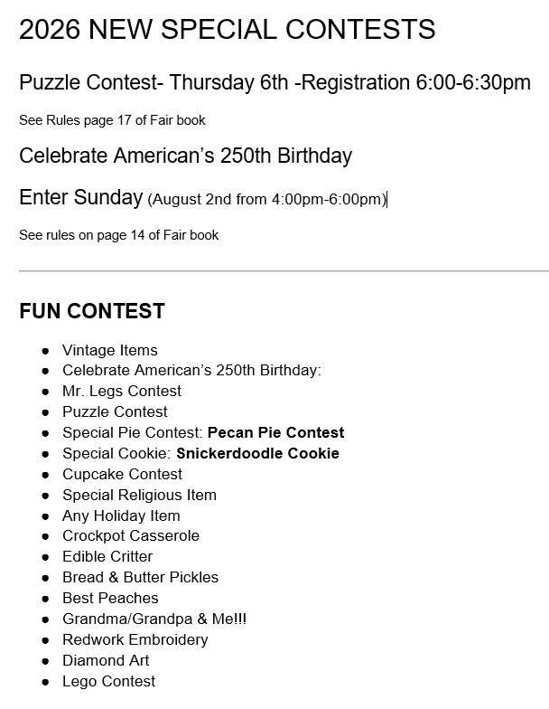 CassFair Special contests2