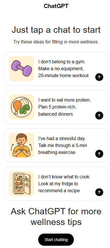 ChatGPT wellness