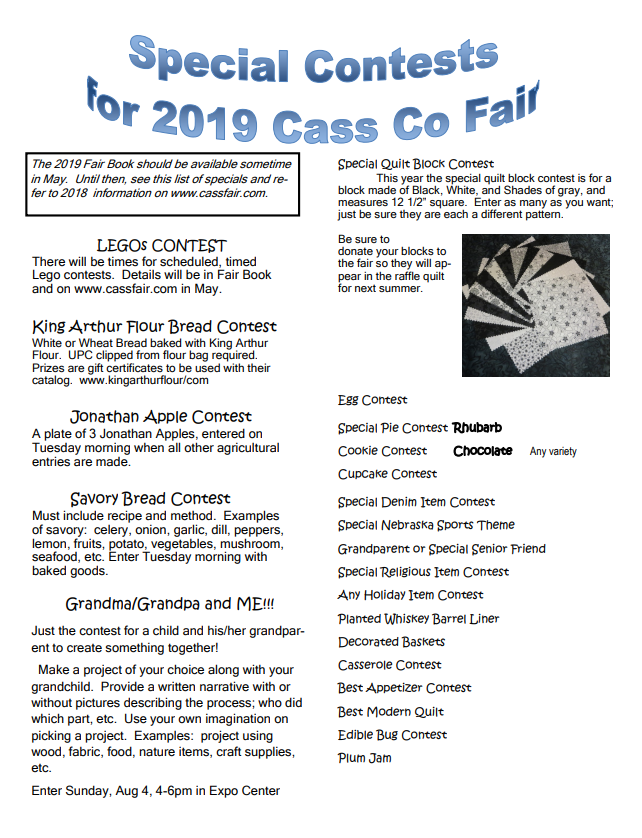 cass fair special contests