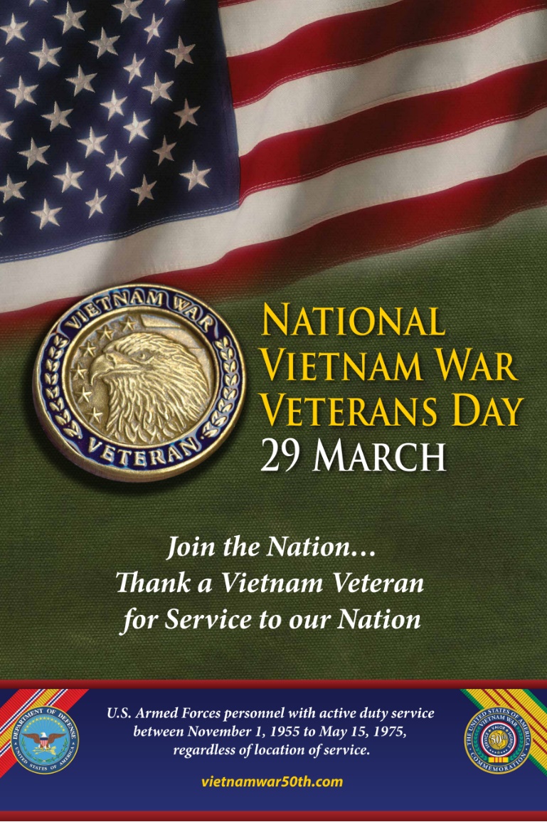 Vietnam Veterans Day Poster with Lapel Pin